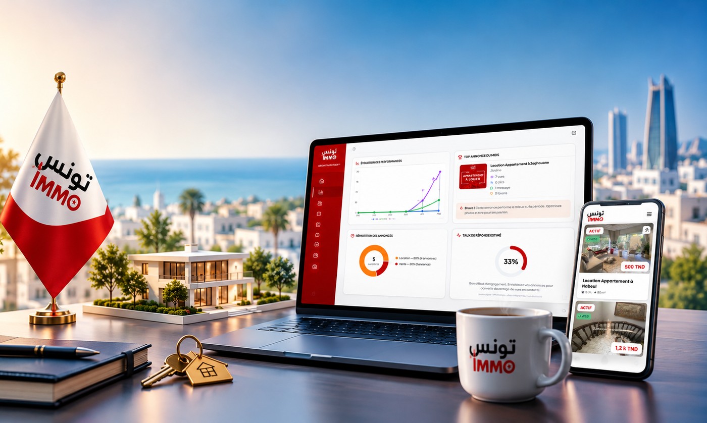 TounesImmo Pro, tableau de bord Growth Partner